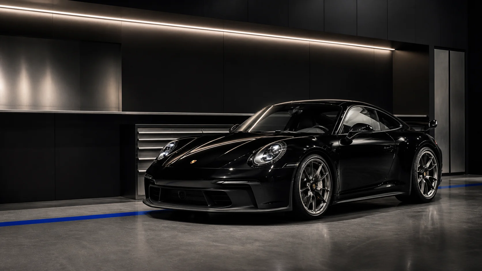 Чорний Porsche 911 992 — chassis setup APEX